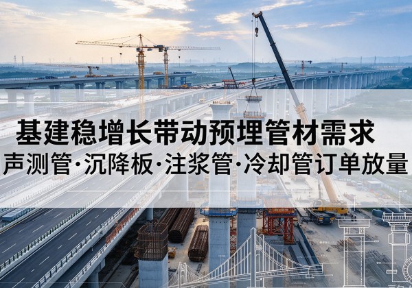 阿合奇基建稳增长带动预埋监测管材需求，声测管、沉降板、注浆管订单持续放量